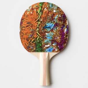 Raquette De Ping Pong Œuvres d'art en marbre orange, vert, bleu, violet