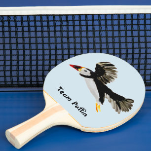 Raquette De Ping Pong Oiseau Art Flying Puffin Personnalisé