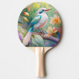 Raquette De Ping Pong Oiseau de fantaisie à aile de sarcelle iridescente