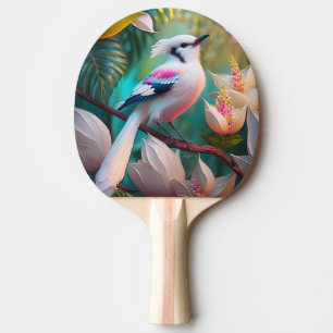Raquette De Ping Pong Oiseau d'Imaginaire tacheté blanc crêpé