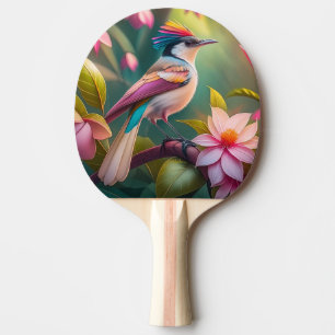 Raquette De Ping Pong Oiseau fantastique Geai à crête arc-en-ciel