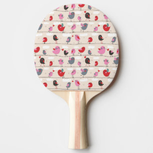 Raquette De Ping Pong Oiseaux dans l'amour