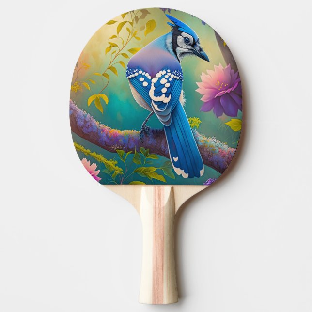 Raquette De Ping Pong Oiseaux Fantastiques Geai Bleu (Devant)