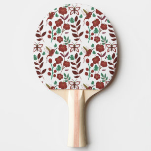 Raquette De Ping Pong Oiseaux motifs et papillons floraux sans soudure