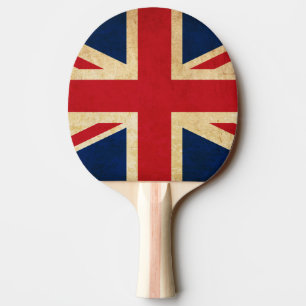 Raquette De Ping Pong Old Vintage Grunge United Kingdom Flag Union