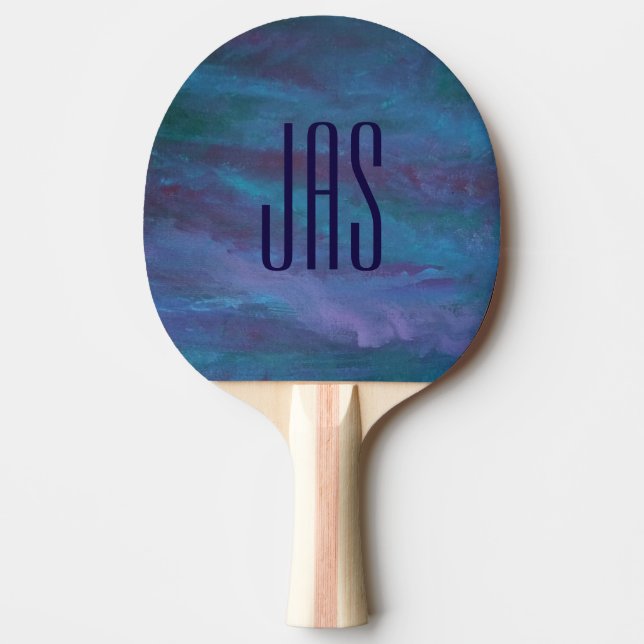 Raquette De Ping Pong Ombre bleue Abstraite | Turquoise Turquoise Purple (Devant)