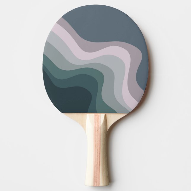 Raquette De Ping Pong Ondes de style rétro violet et turquoise (Devant)