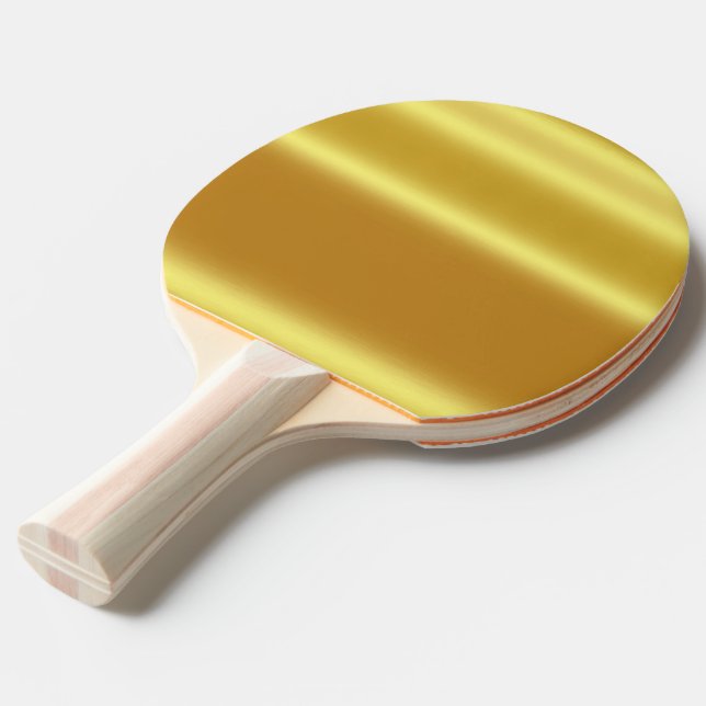 Raquette De Ping Pong Or de Faux, briller, métallique, jaune, d'or, (Devant Angle)