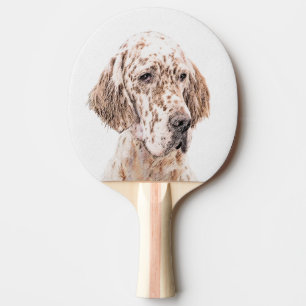 Raquette De Ping Pong Orange Belton Painting Dog Art