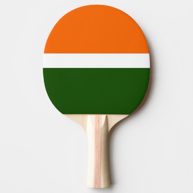 Raquette De Ping Pong Orange Blanc Vert Plat Couleur Bloc Design (Devant)