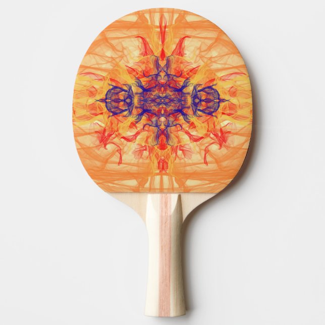 Raquette De Ping Pong ORANGE FUMÉE - Art Fractal - Ping Pong Paddle (Devant)