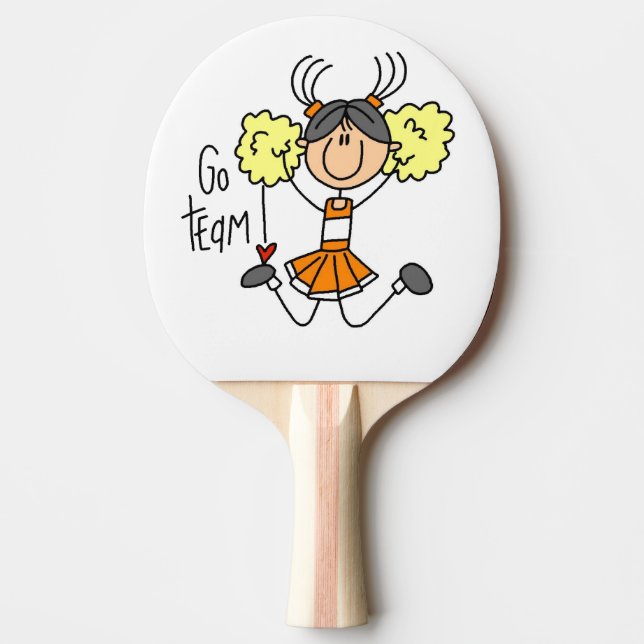 Raquette De Ping Pong Orange Go Team Pom-pom girl Ping Pong Paddle (Devant)