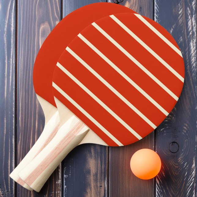 Raquette De Ping Pong Orange Sanguine Rayée et Uni (Créateur téléchargé)