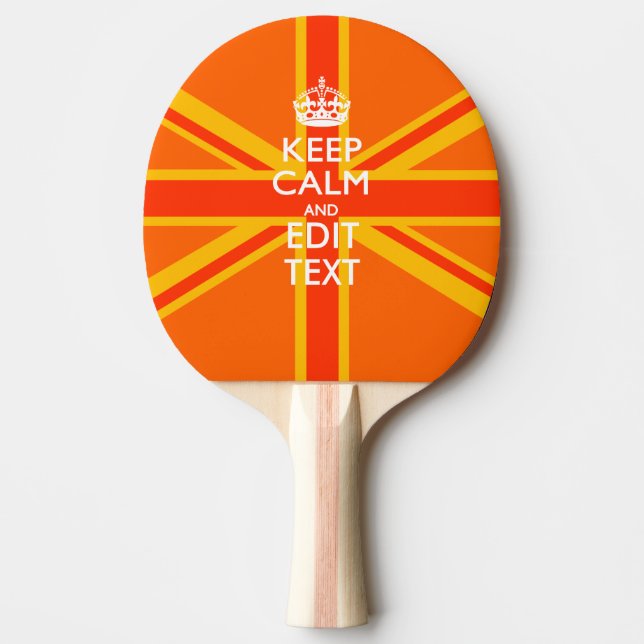 Raquette De Ping Pong Orange Union Jack British Flag Swag (Devant)