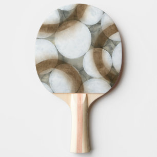 Raquette De Ping Pong Orbes blanches et cercles Brown