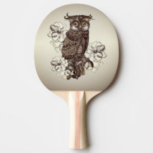 Raquette De Ping Pong Orchidées à la crème d'hibou d'or