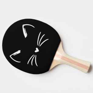 Raquette De Ping Pong Oreilles et moustaches de chat mignon, nez en form