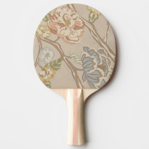 Raquette De Ping Pong Organza Chintz Floral Design