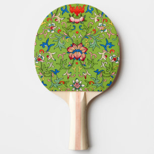 Raquette De Ping Pong Ornement floral vert vintage Owen Jones chinois