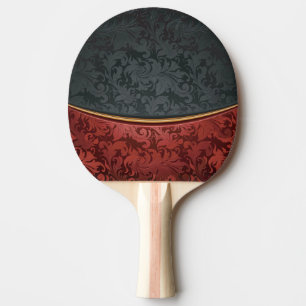 Raquette De Ping Pong Ornement vintage rouge et noir