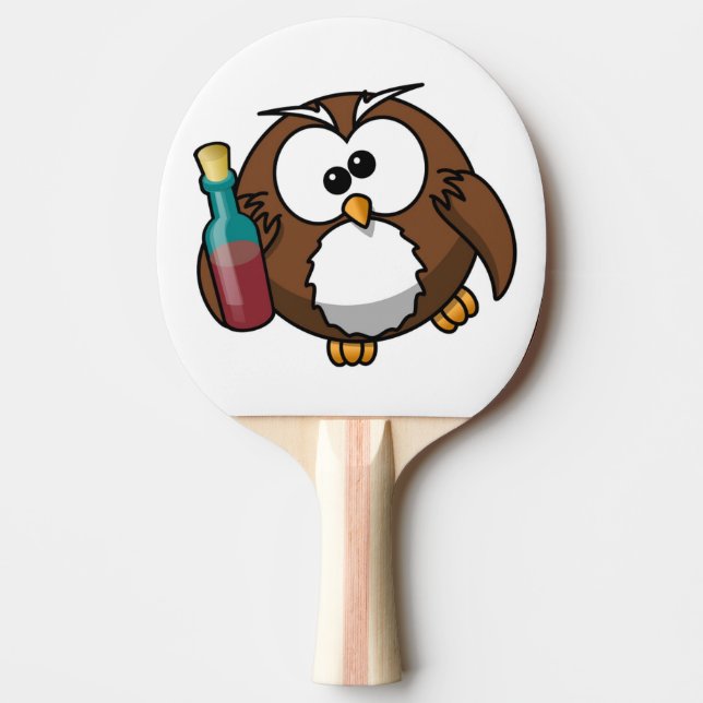 RAQUETTE DE PING PONG "OÙ EST LA FÊTE ?" DRUNK OWL (Devant)