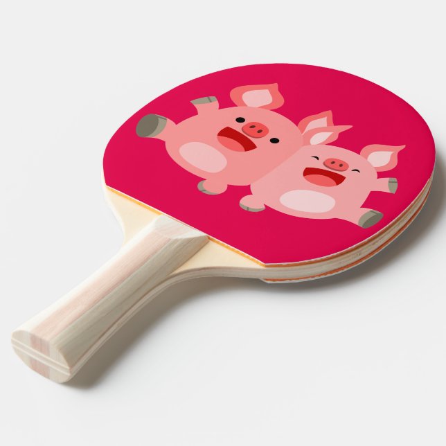 Raquette De Ping Pong OUI ! ! Pagaie Ping Ping Pigs Cartoon (Devant Angle)