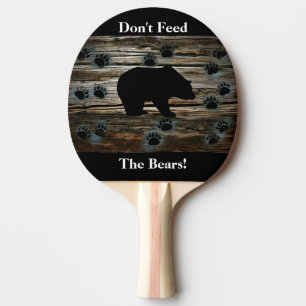 Raquette De Ping Pong Ours Noir Ours Noir Pâtes Bois Rustique