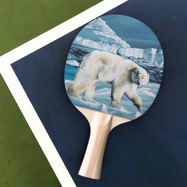 Raquette De Ping Pong Ours polaire arctique bleu (Créateur téléchargé)