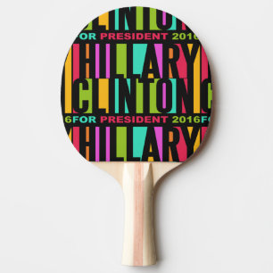Raquette De Ping Pong Paddle de ping-pong coloré Hillary Clinton 2016