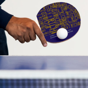 Raquette De Ping Pong Paddle de ping-pong moderne avec nom typographique