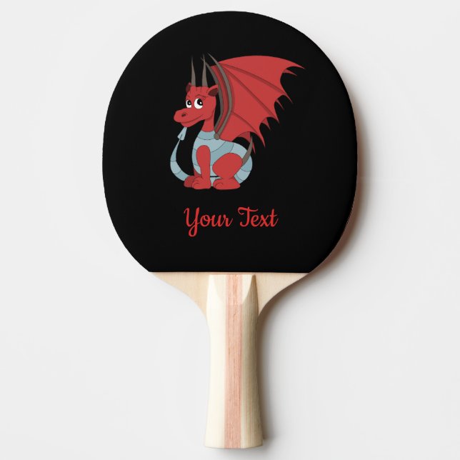 Raquette De Ping Pong Paddle Ping Ping Cartoon Rouge Dragon (Devant)