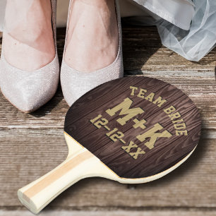 Raquette De Ping Pong Paddle Rustique Mariage de Fête des mariées Ping P