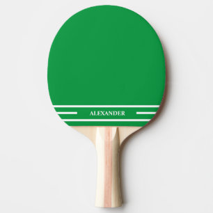 Raquette De Ping Pong Pagaie à bascule blanc et vert citron avec nom