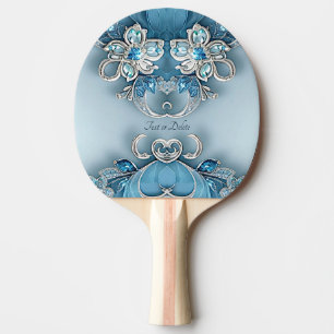 Raquette De Ping Pong Pagaie à bascule floral orange bleu
