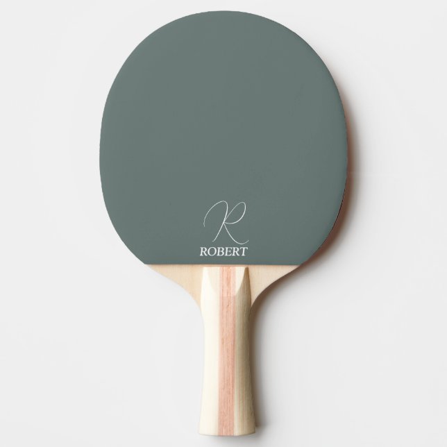 Raquette De Ping Pong Pagaie à bascule gris vert monogramme (Devant)