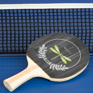 Raquette De Ping Pong Pagaie à bascule rustique à libellule verte