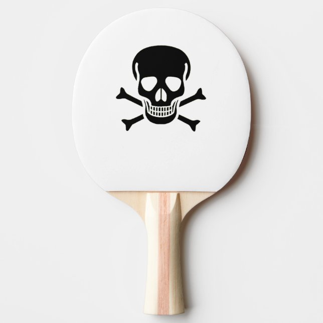 Raquette De Ping Pong Pagaie de ping blanc crâne noir (Devant)