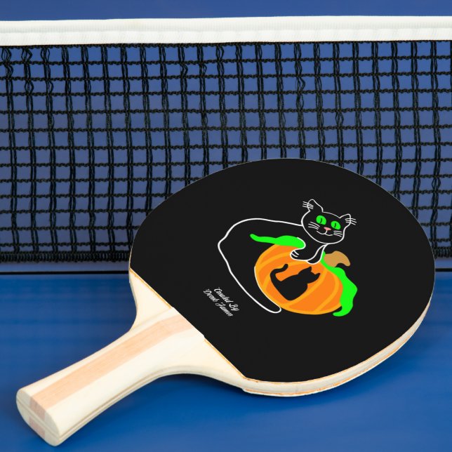 Raquette De Ping Pong Pagaie de ping Citrouille de chat noir (Insitu)
