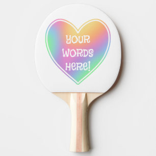 Raquette De Ping Pong Pagaie de ping coeur arc-en-ciel