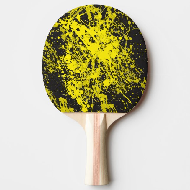 Raquette De Ping Pong pagaie de ping de brosse jaune (Devant)