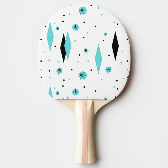 Raquette De Ping Pong Pagaie de ping de diamants turquoise rétro (Devant)