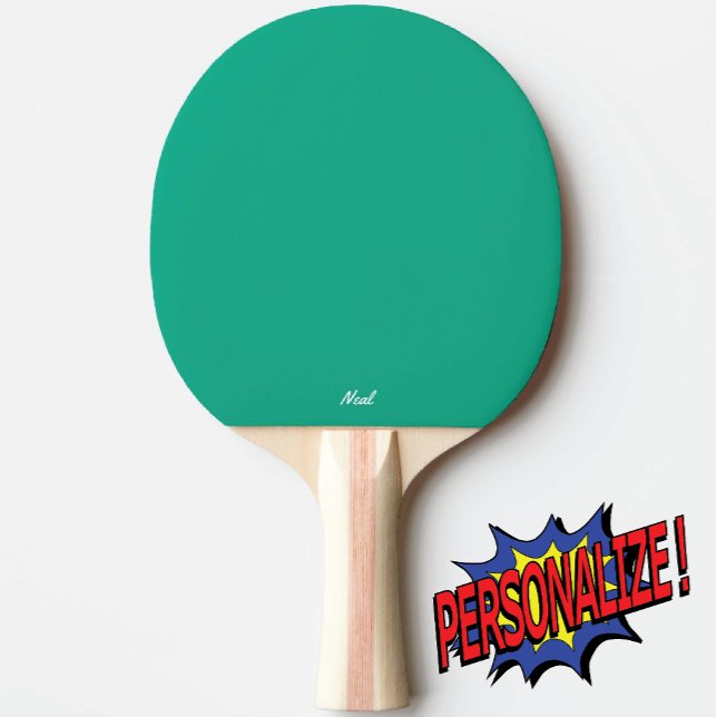 Raquette De Ping Pong Pagaie de ping monogramme vert clair (Créateur téléchargé)