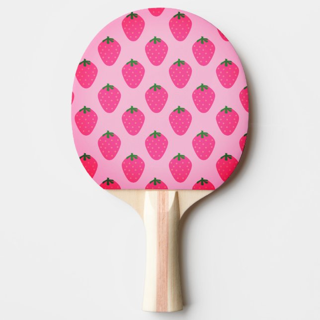Raquette De Ping Pong pagaie de ping motif rose fraise (Devant)