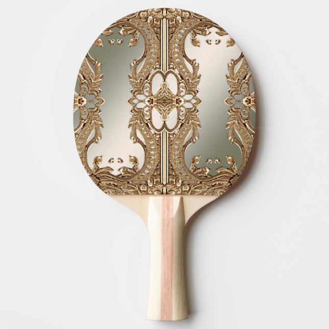 Raquette De Ping Pong Pagaie De Ping Ornate Or (Devant)