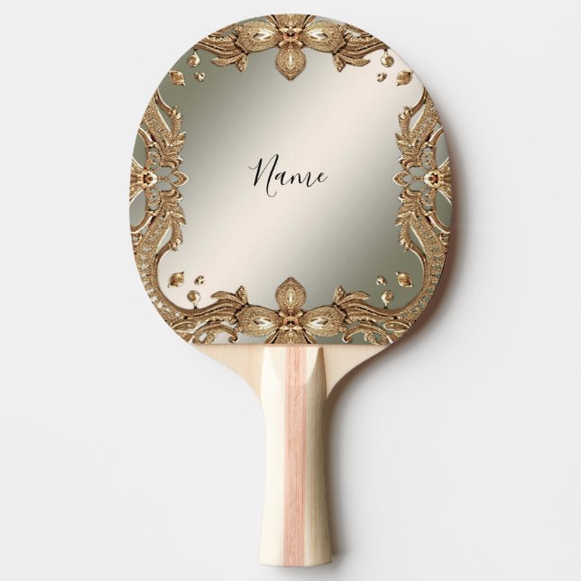 Raquette De Ping Pong Pagaie De Ping Ornate Or (Devant)