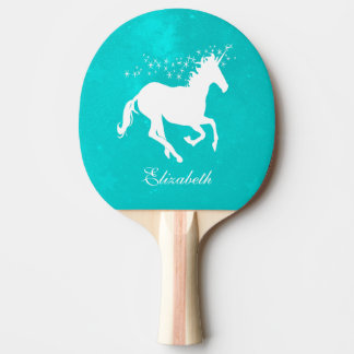 Raquette De Ping Pong Pagaie de ping personnalisée Turquoise Unicorne