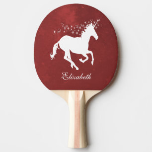 Raquette De Ping Pong Pagaie de ping personnalisée Unicorne rouge