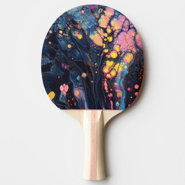 Raquette De Ping Pong Pagaie De Ping Ping Art Iridescente Abstraite (Devant)