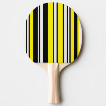 pagaie de ping-pong à rayures jaunes noires