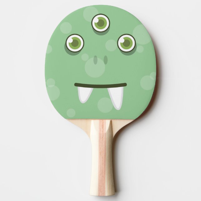 Raquette De Ping Pong Pagaie de ping-pong à visage monstre vert (Dos)